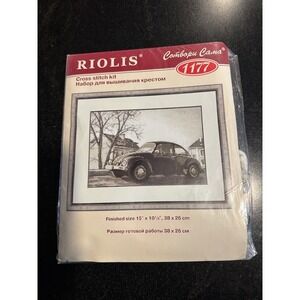 RIOLIS Cross Stitch Kit 1177 Vintage Car Finished Size 15 X 10 38 X 26 cm